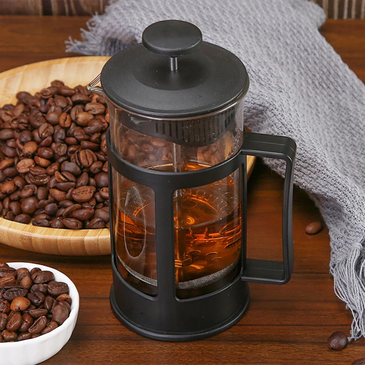 New-style Press Handle Stainless Steel Filter Hand Coffee Maker Heat Resistant High Borosilicate French Press