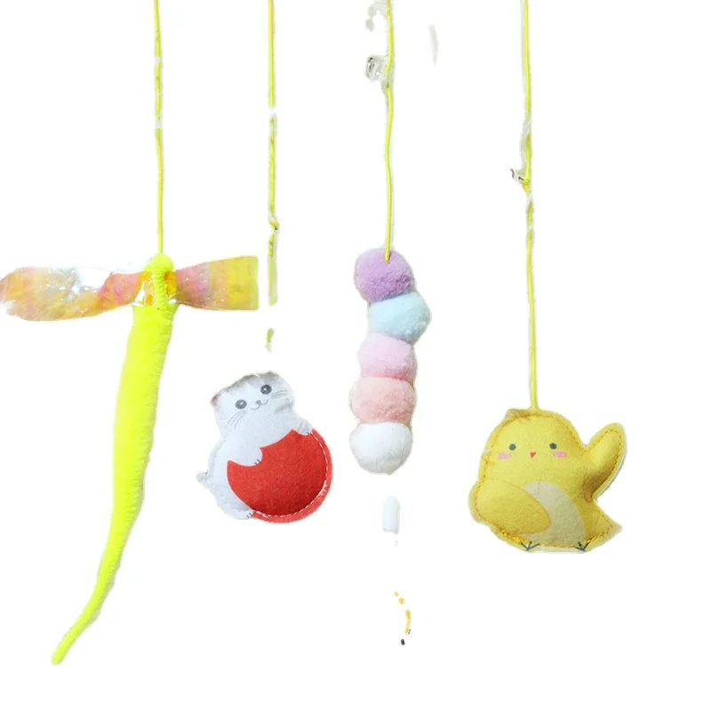 Wholesale Kitten Hanging Cat Teaser adjustable swing door toy felt contains bell self healing cat toy