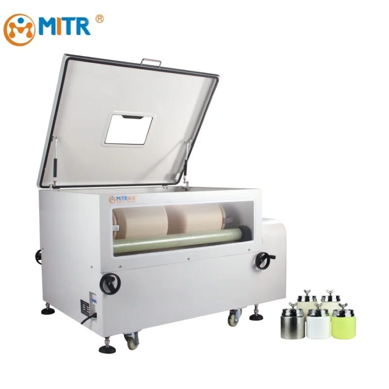 MITR Portable Lab Roller Ball Mill Small Roll Jar Mill Sample Grinding Fine Grind Roller Miller for Graphite Powder Making
