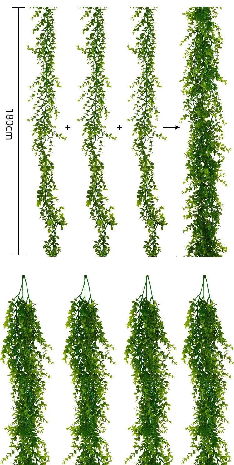 Artificial Wedding Arch Decorative Rattan Eucalyptus Garland Metal Wall Hanging Vine with Durable Metal Flower for Wedding Decor