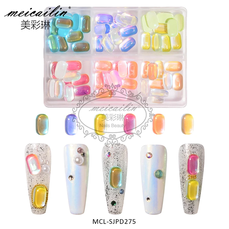 Cube diamond crystal jewelry square ice cube mocha color magic nail rhinestone decoration