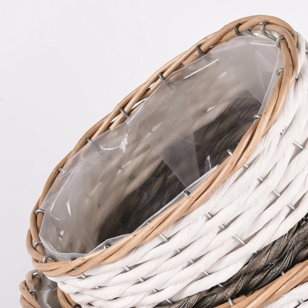 GY BSCI Leaves Rope Woven Basket Without Handles for Shelves ,Toys ,Book, Cloth Storage Basket