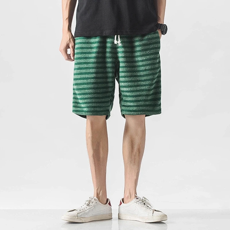 Индивидуальные спортивные мужские хлопковые полосатые шорты с карманами, повседневные свободные мужские шорты