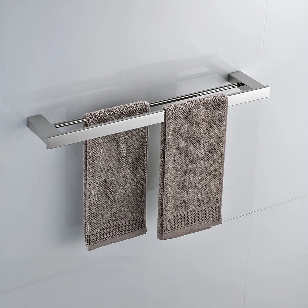 Duxini new 2024 home bathroom hardware accessories set chrome 304 steel square wall mount metal bathroom accessories set