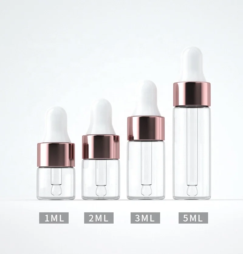 Factory wholesale 1ml 2ml 3ml 5ml new vial glass bottle with dropper
