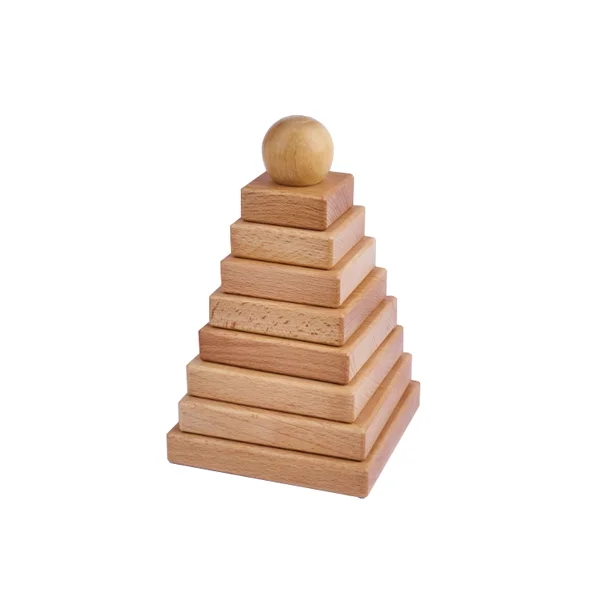 Wooden Ring Stacker Montessori Tower Toy Stacking Pyramid toy Children Birthday Gift