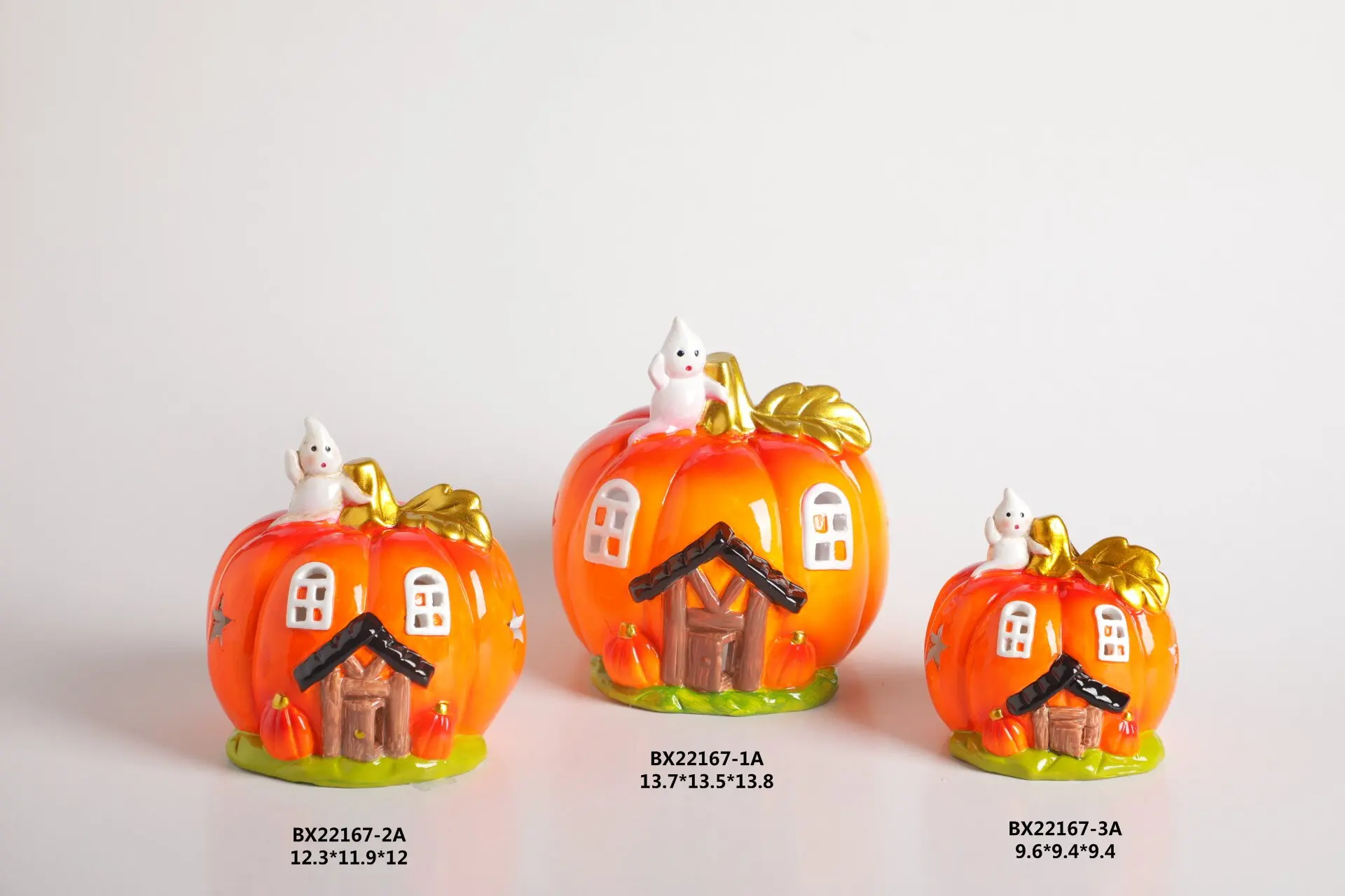 Mini LED halloween pumpkin Candle Jar Wizard Hat Glow-In-The-Dark Ceramic LED Party Decorations Wholesale Holiday Gifts Factory