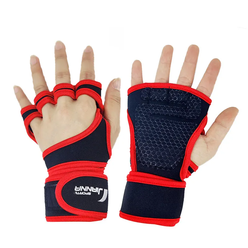 Перчатки для фитнеса для мужчин и женщин, спортивное снаряжение, гантели, упражнения на полпальца, дышащие Нескользящие перчатки для тренировок в тренажерном зале