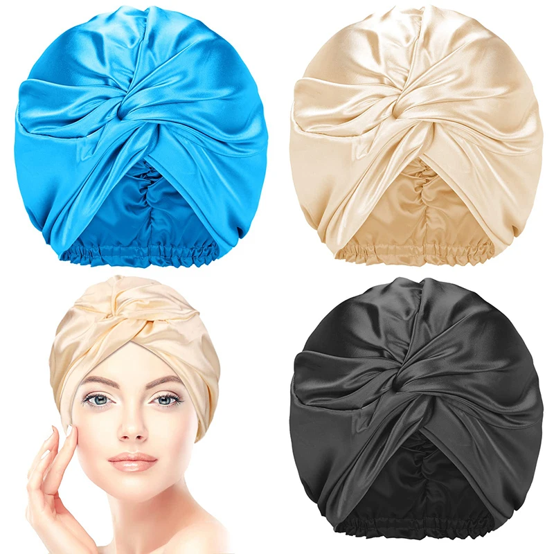 22mm/19mm Silk Hair Bonnet Double Layer and Hair Silk Reversible Bonnet Silk Bonnets for Women