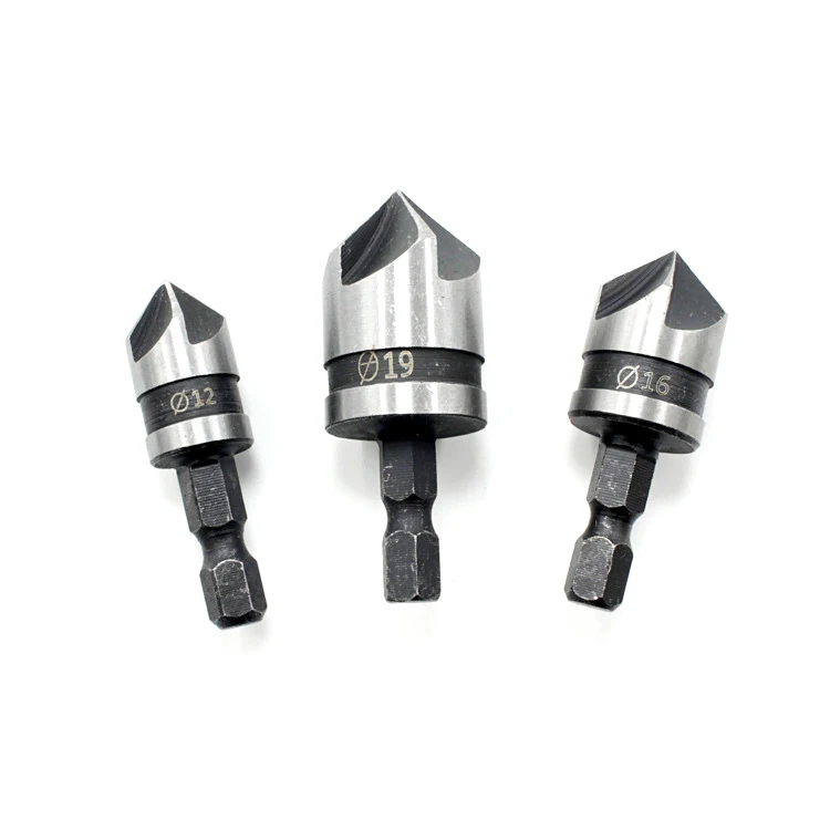3 шт. 90 градусов шестигранный хвостовик 5 канавок для снятия заусенцев инструмент для снятия фаски набор сверл