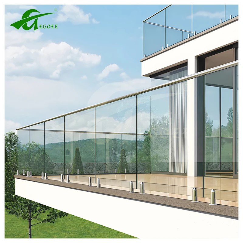 Factory customized balcony glass railings drawing and sample processing non-standard molds stainless steel handrail glass spigot