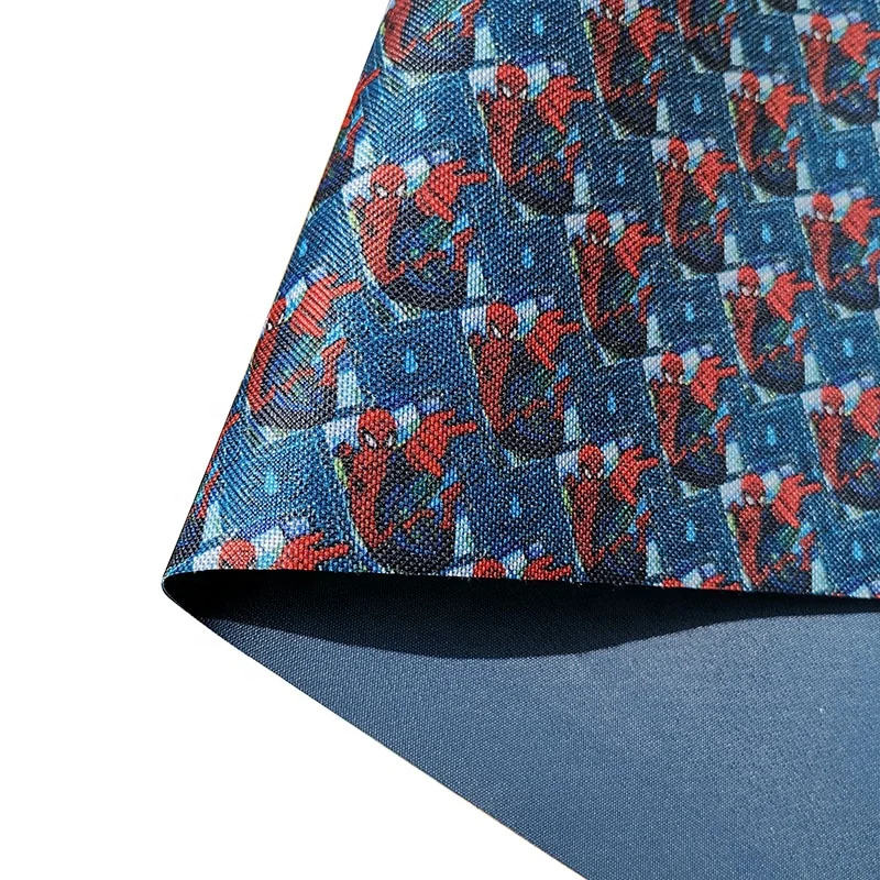 China Textile Spider-Man Pattern Polyester Oxford 600D Printed Fabric With PVC Coated Backpack Fabric