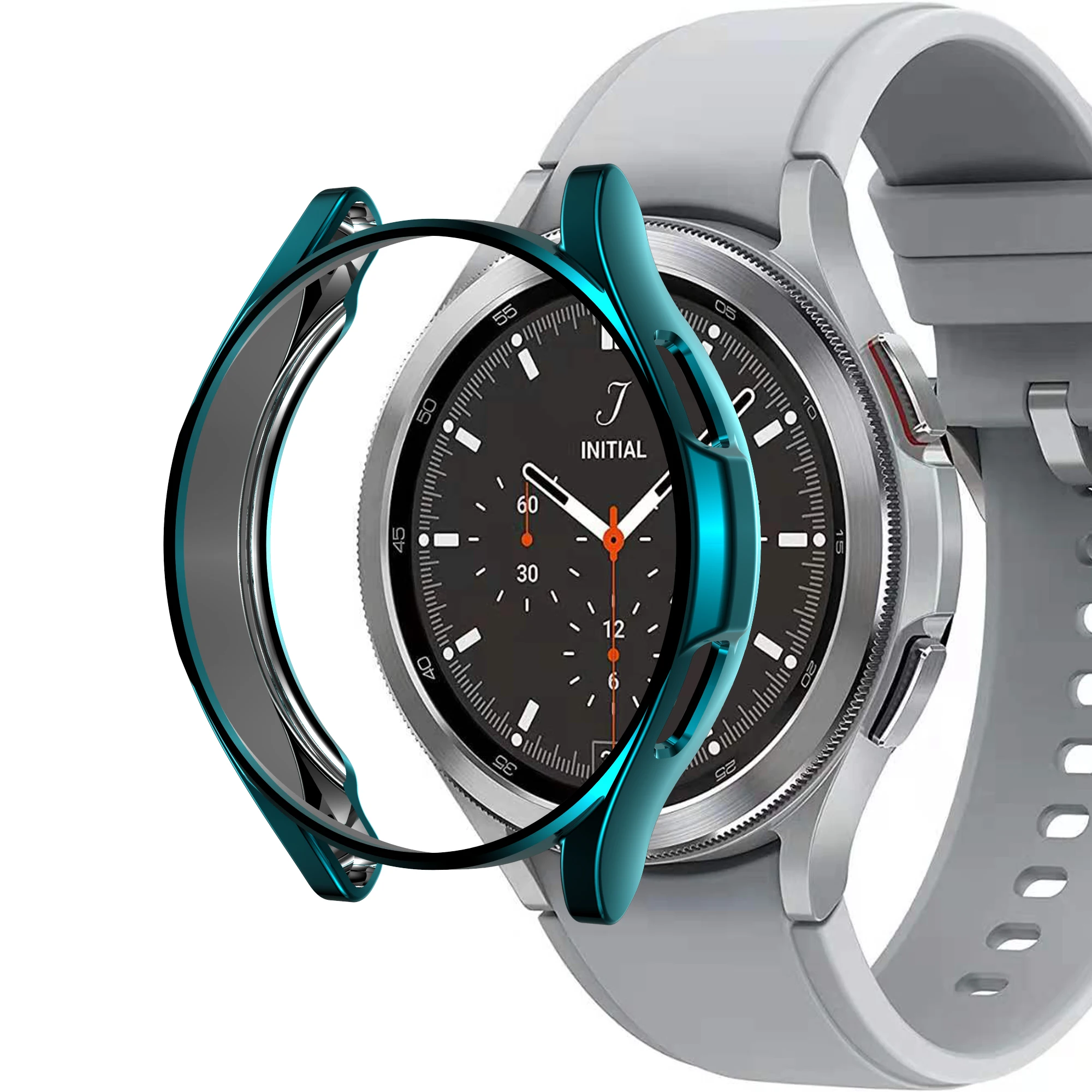 Soft TPU Watch Cover Case Samsung Galaxy Watch 4 classic Screen Protector Case 42/44mm, Anti-Fog Tempered Glass Protective Film