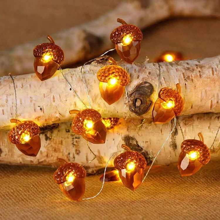 Led Pine Cone String Lights Hazelnut Atmosphere Christmas Light For Indoor Room Holiday Decoration