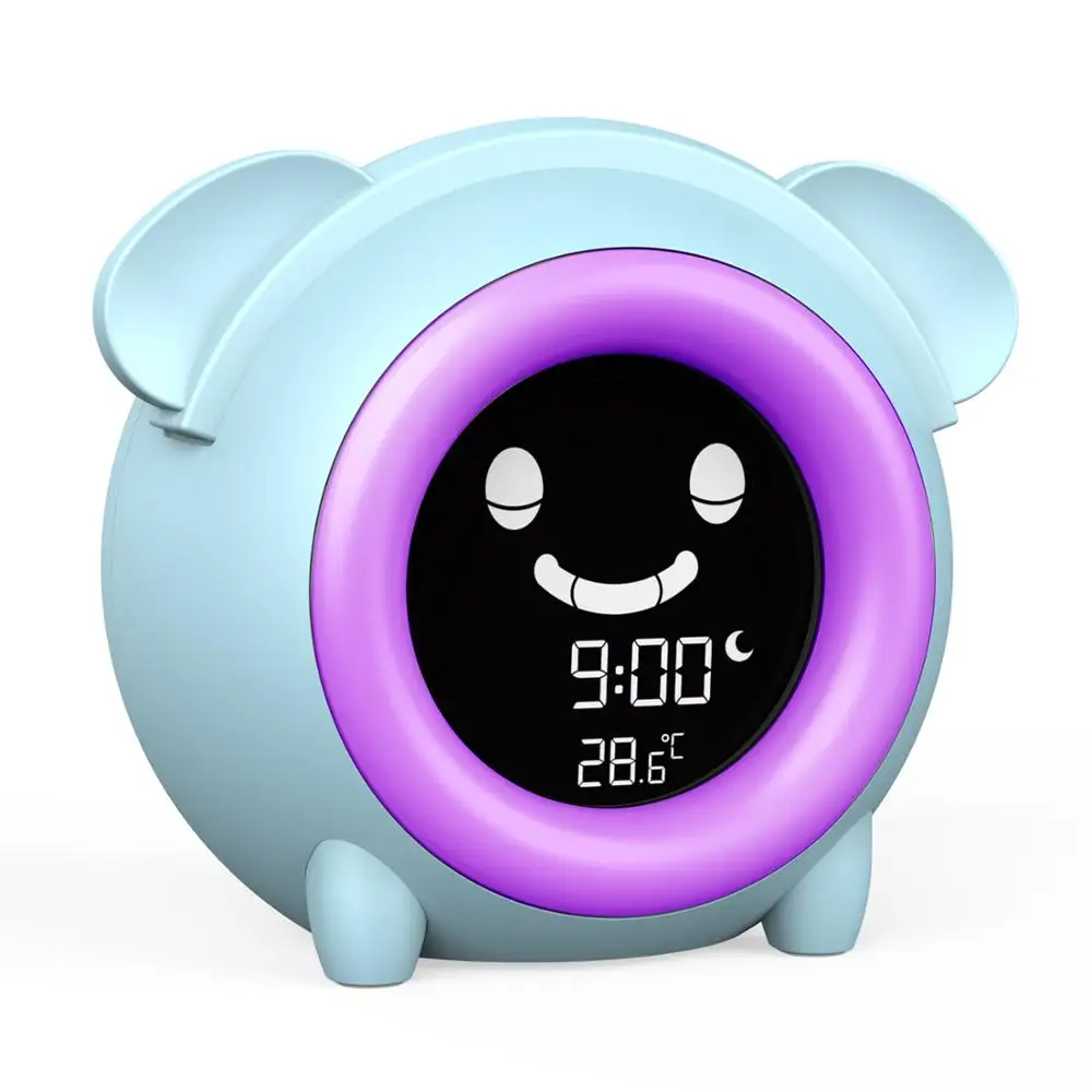 2024Children Sleep trainer Clock Digital Kids led Alarm Clock desk5 Colors Changing light Toddler digital &analog-digital clocks