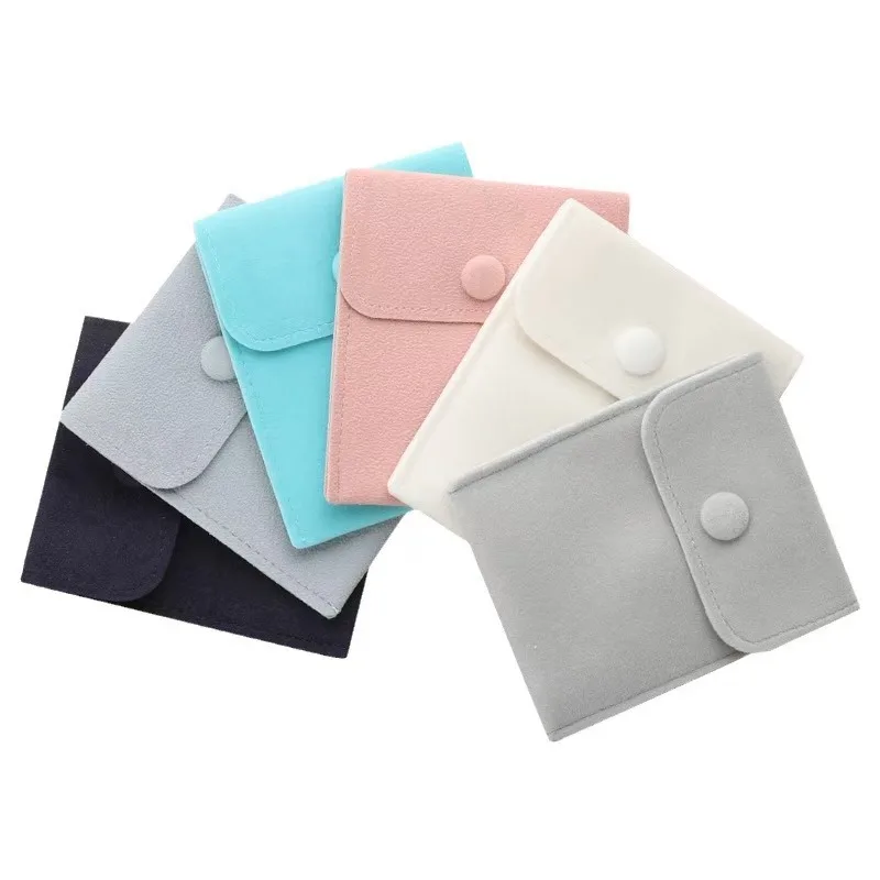 wholesale factoryJewelry velvet jewelry bag anti oxidation buckle bag with thick velvet ring necklace jewelry storage bag