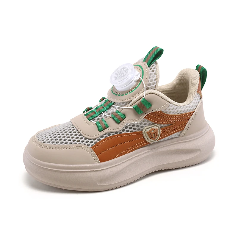 High-quality single mesh swivel buckle sneakers children girls boys stylish sports shoes for kids