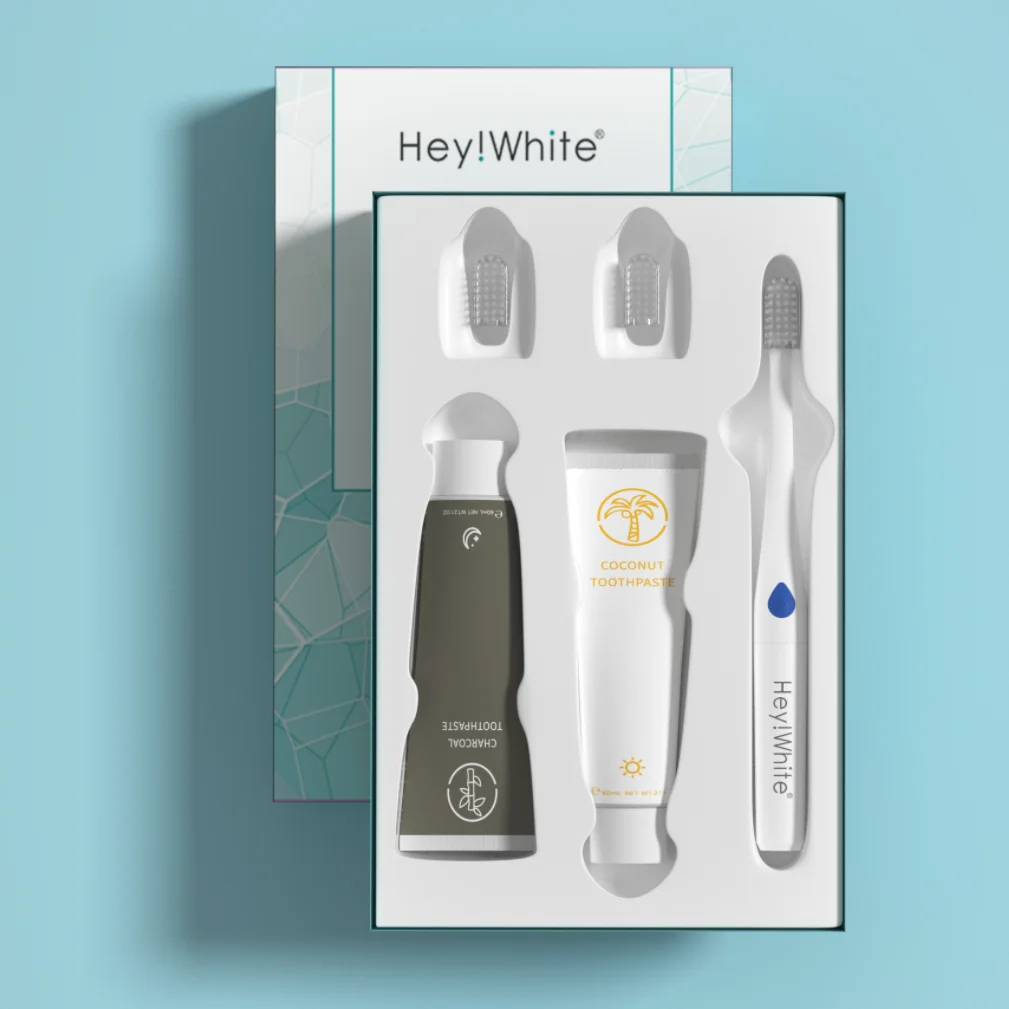 New Technology Hey White Teeth Whitening Kit LED Toothbrush Whitening Toothpaste Christmas Gift