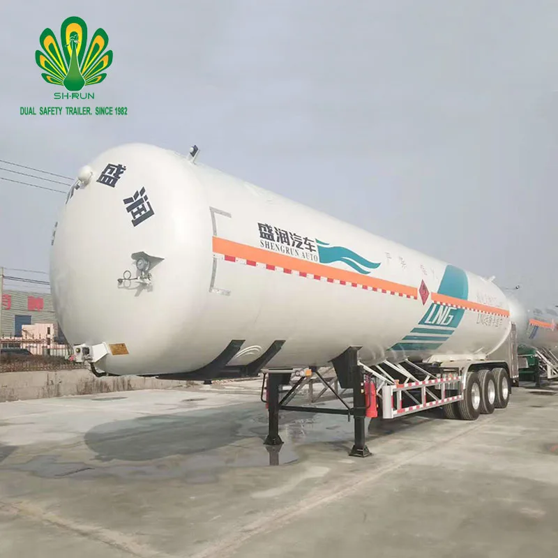 China Manufacturer 52.6M3 Liquefied Natural Gas cryogenic LNG tank container semi trailer