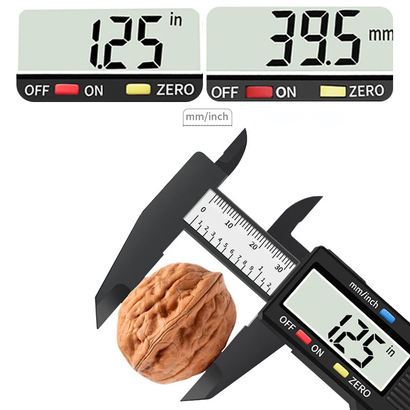 150mm Electronic Digital Caliper - High Precision Plastic Vernier Caliper with LCD Display