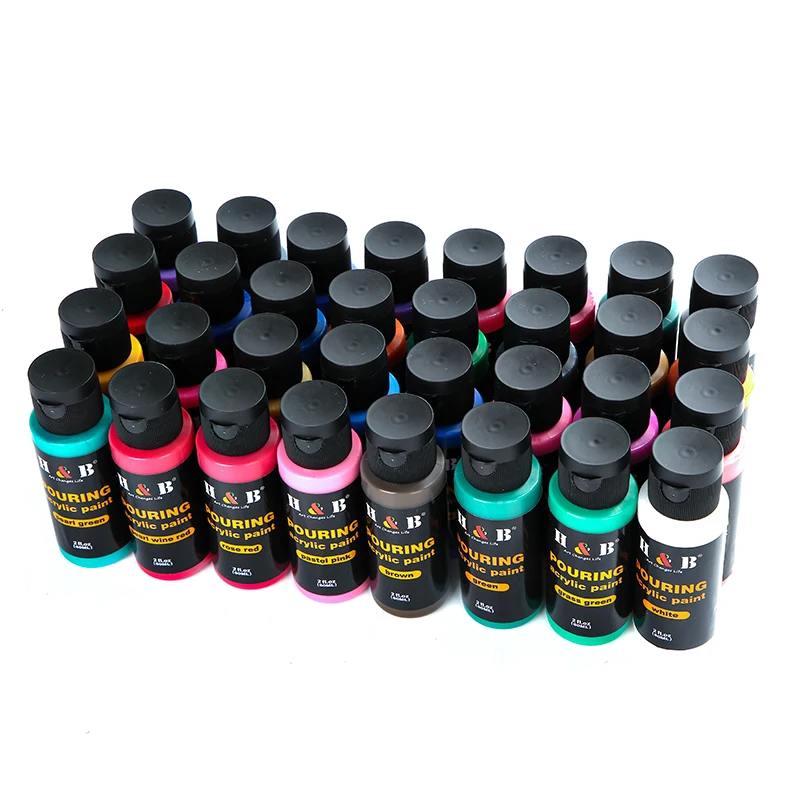 Non-toxic 32color peinture acrylique and metal acrylic pouring paint