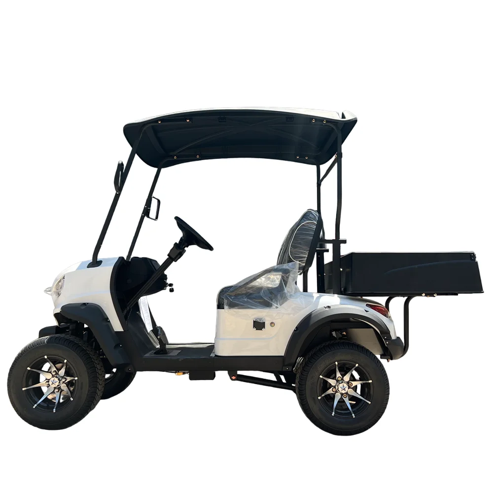 2024 New Model Hot Sale 72V Electric Lithium Hunting Golf Car 400W waterproof speaker 6 Seater Solar Electric Golf Cart