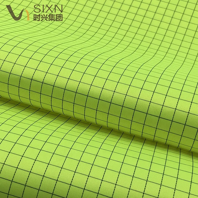 75D Polyester Conductive Rip-stop Fire Proof  Anti Static Fabric For Work Wear Clothes