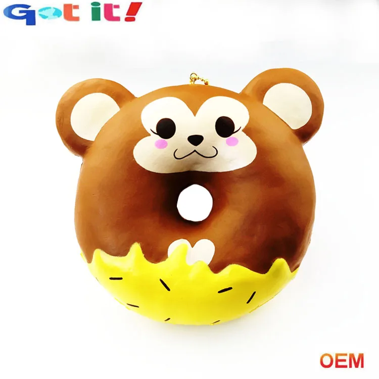 
Custom PU squeeze foam jumping slow rising squishy 3d soft scented donut bread food toys for kids. 