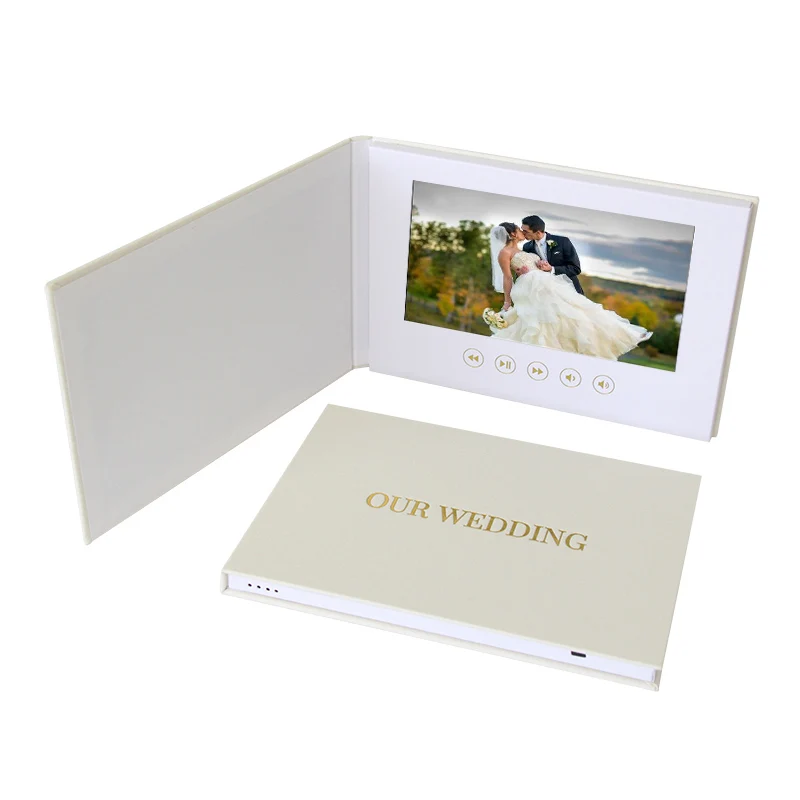 Оптовая продажа 7 дюймов сенсорный экран IPS LCD экран в подарок поздравление карта видео брошюра для наших свадебных белье видео книга