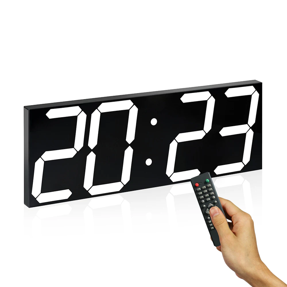 Oversize Wall Clock with 6 inch  Numbers Digital LED Wall Clock Remote Control Count up/Countdown Timer Alarm Smart Table  Clock