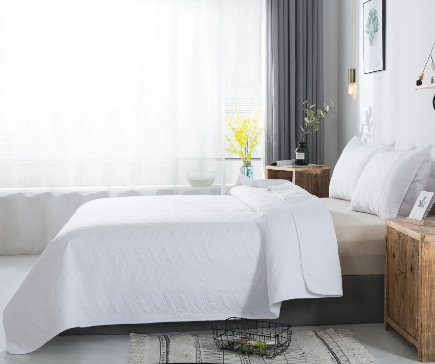 2025 большой заказ оптовая продажа новый дизайн ультразвуковое хлопковое жаккардовое роскошное атласное покрывало