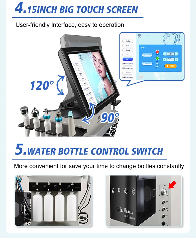 OEM Hydra Diamond Facial Aqua Peeling Hydro Oxyge Jet Crystal Microdermabrasion Hydra Dermabrasion Facial Machine