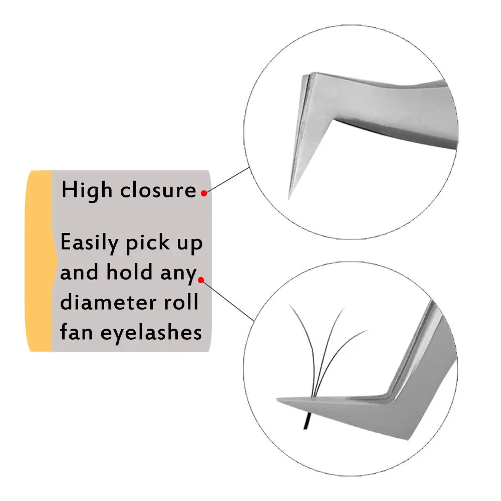 Пинцет для наращивания ресниц, профессиональный Прецизионный, изогнутый L-образный, плоский, для объема