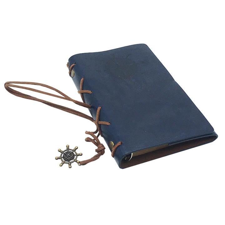 Personlized logo blank kraft paper PU lether cover Vintage notepad notebook