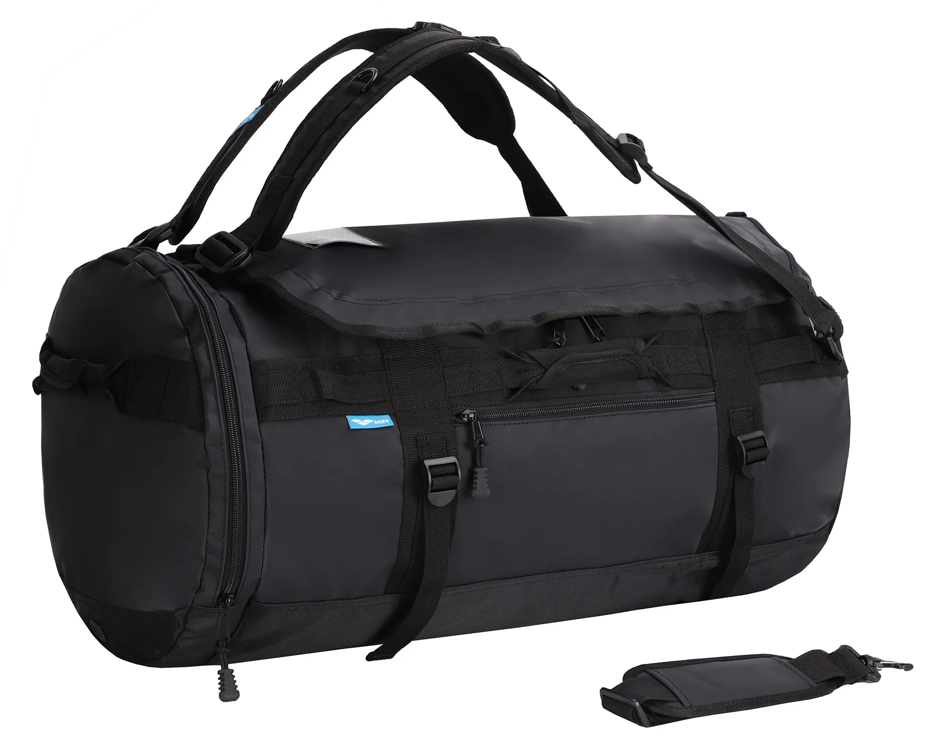 45L 60L 90L Water Resistant 55CC Tarpaulin Duffel Bag With Shoe Compartment Gym Duffel Bag Removable Shoulder Straps Duffel Bag