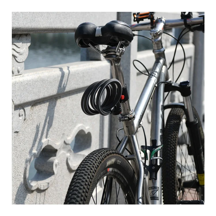 Amazon Hot Sale 1.2m 1.8m Long Safety 5 Digital Code Combination Key Reflection Bike Bicycle Stainless Steel Cable Chain Lock