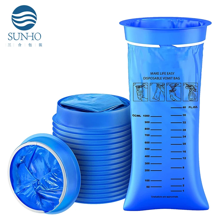 Best Price  Medical Biodegradable Plastic Car Air Sickness Emesis Bag 1000ml Disposable Vomit Bags