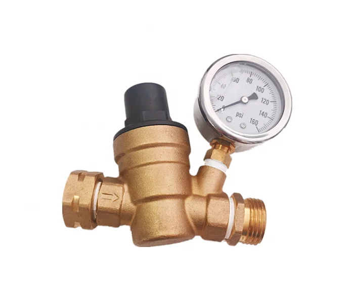 3/4 NH 11.5 RV Lead Free Brass Water Pressure Regulator With Pressure Gauge garden using (1600294801085)