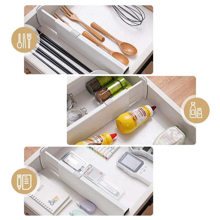 Eco-Friendly RABS Plastic Kitchen Office Underwear Dresser Cabinet Organizer Efficient Use of Space Adjustable Drawer Divider