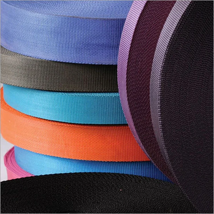 25mm 38mm 1/2 inch 1 inch black white national style woven stripe jacquard RPET recycled printed polyester plain webbing strap
