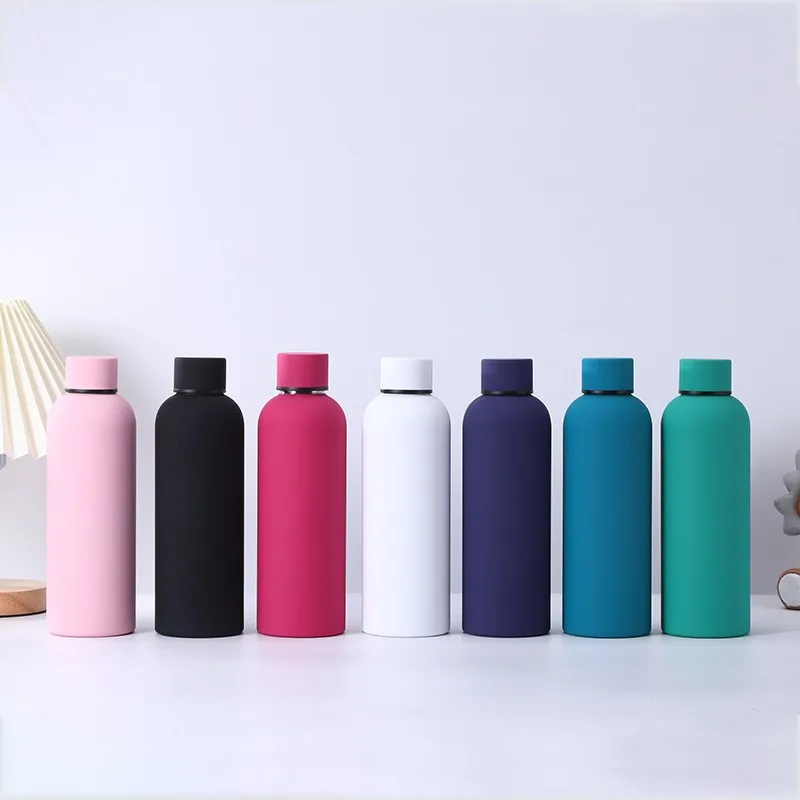 Custom Small Mouth 17Oz Rubber Paint Insulation Stainless Steel Water Bottle vacuum flasks & thermos bottle Colorful