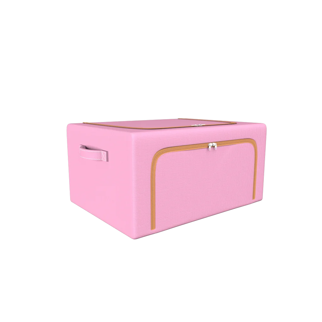 Large Clothes Storage Bins Foldable Metal Frame Storage Box Fabric Container Organizer Set With Handles