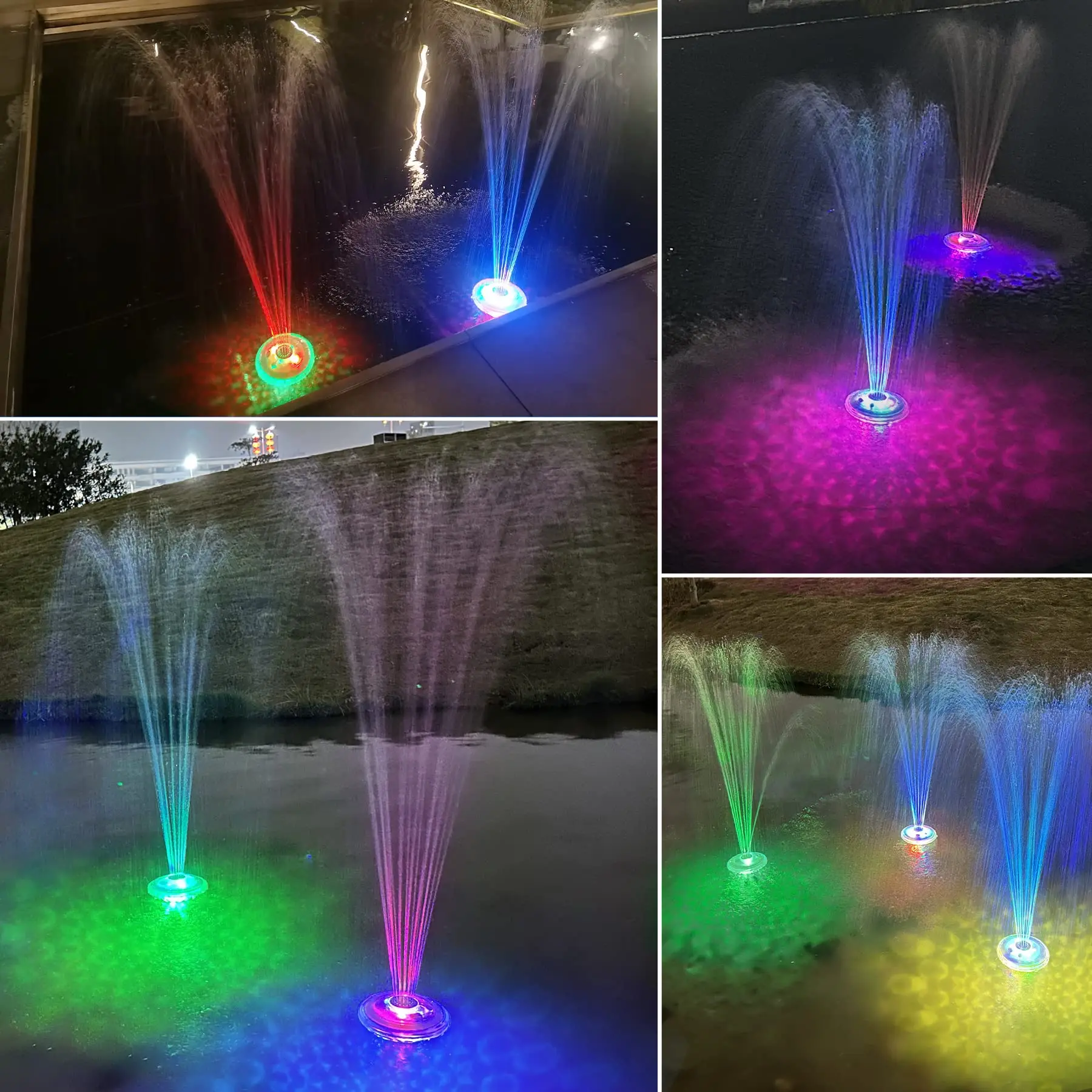 IP68 Waterproof LED Colorful Floating Japanese Garden Mermaid Angel Water Fountain Outdoor