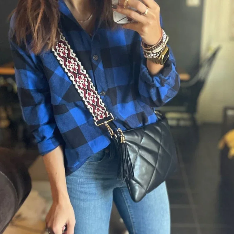 Hot Sale Fashion Rhombus Pattern Women Tassel Clutch Purse Vegan Leather Shoulder Crossbody Bag With Adjustable Guitar Strap