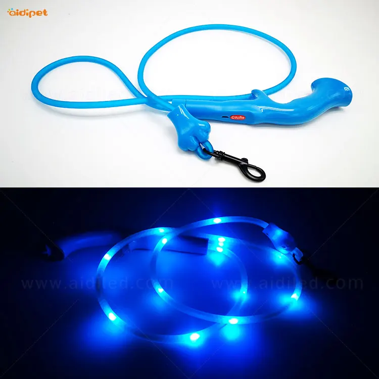 dog lead Automatic portable led rope retractable dog leash 5M with poop bag Dispenser and