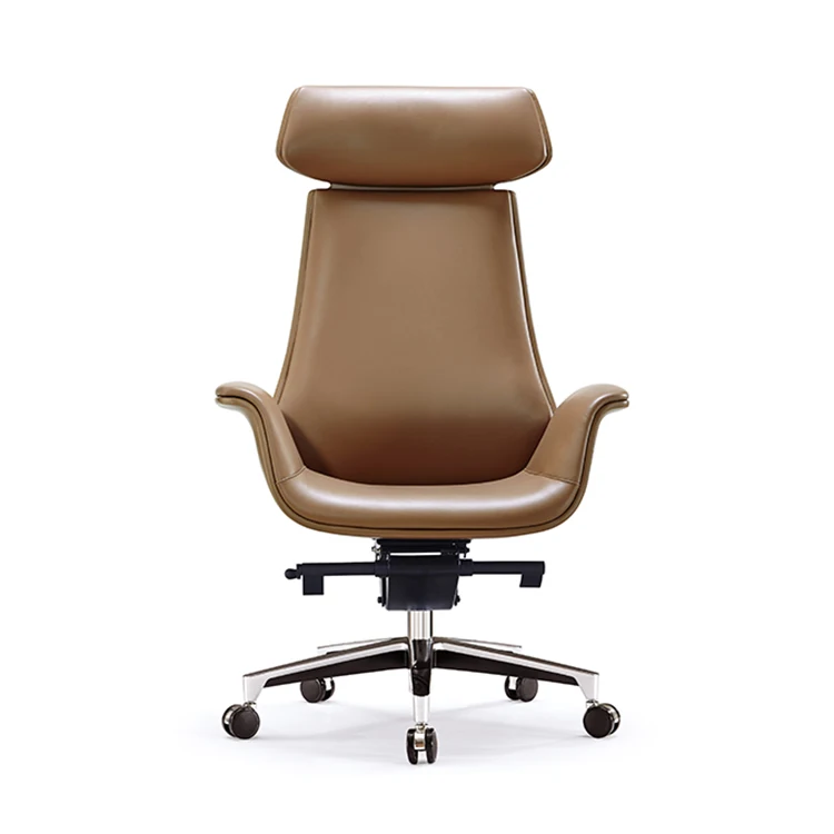 High Back Swivel Ergonomic Metal Frame Executive Adjustable Leather Office Chair