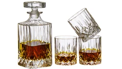 Clear diamond whiskey glass set whisky Decanter with whiskey glasses