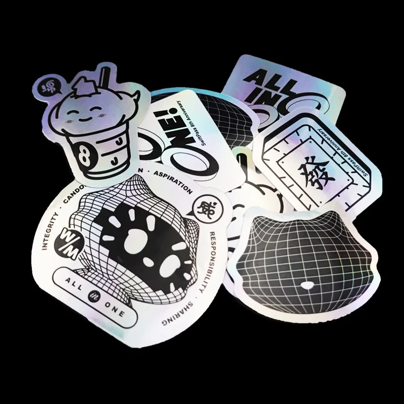Wholesale Custom Waterproof Vinyl Pvc Clear Glitter Die Cut Anime Vinyl Stickers Holographic Sticker