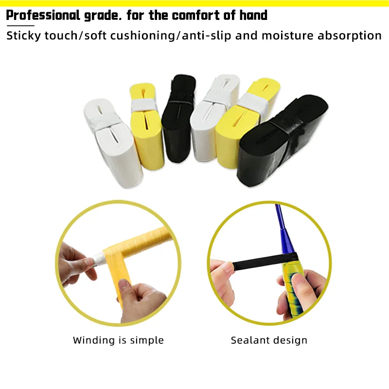 PU material badminton tennis racket grip, sweat absorbing, anti slip, and breathable accessories