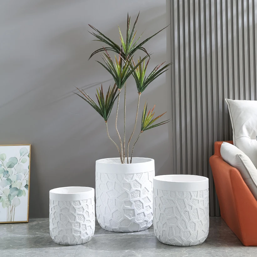 Большие белые горшки, 28/34/40 см